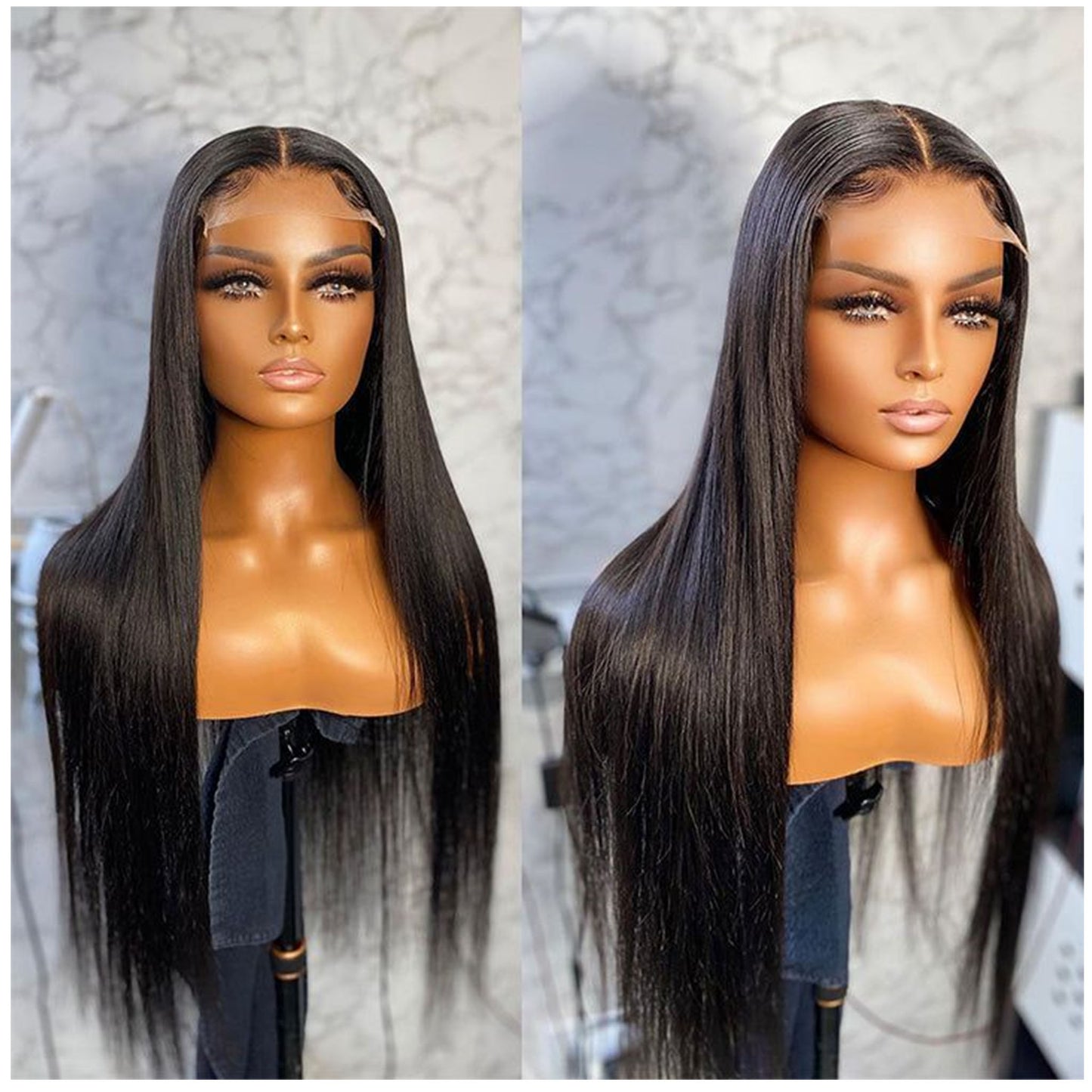 4x4 Closure wig Natural Straight